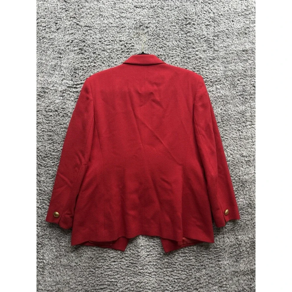 Vintage Christian Dior Red Double Breasted Blazer‎ Jacket Gold Logo Buttons
